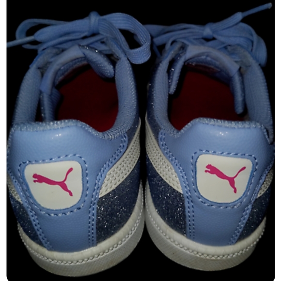 Puma Womens Athletic Shoes Light Blue Sparkle Glitter Silver Gray Sz 5.5 - Picture 4 of 6